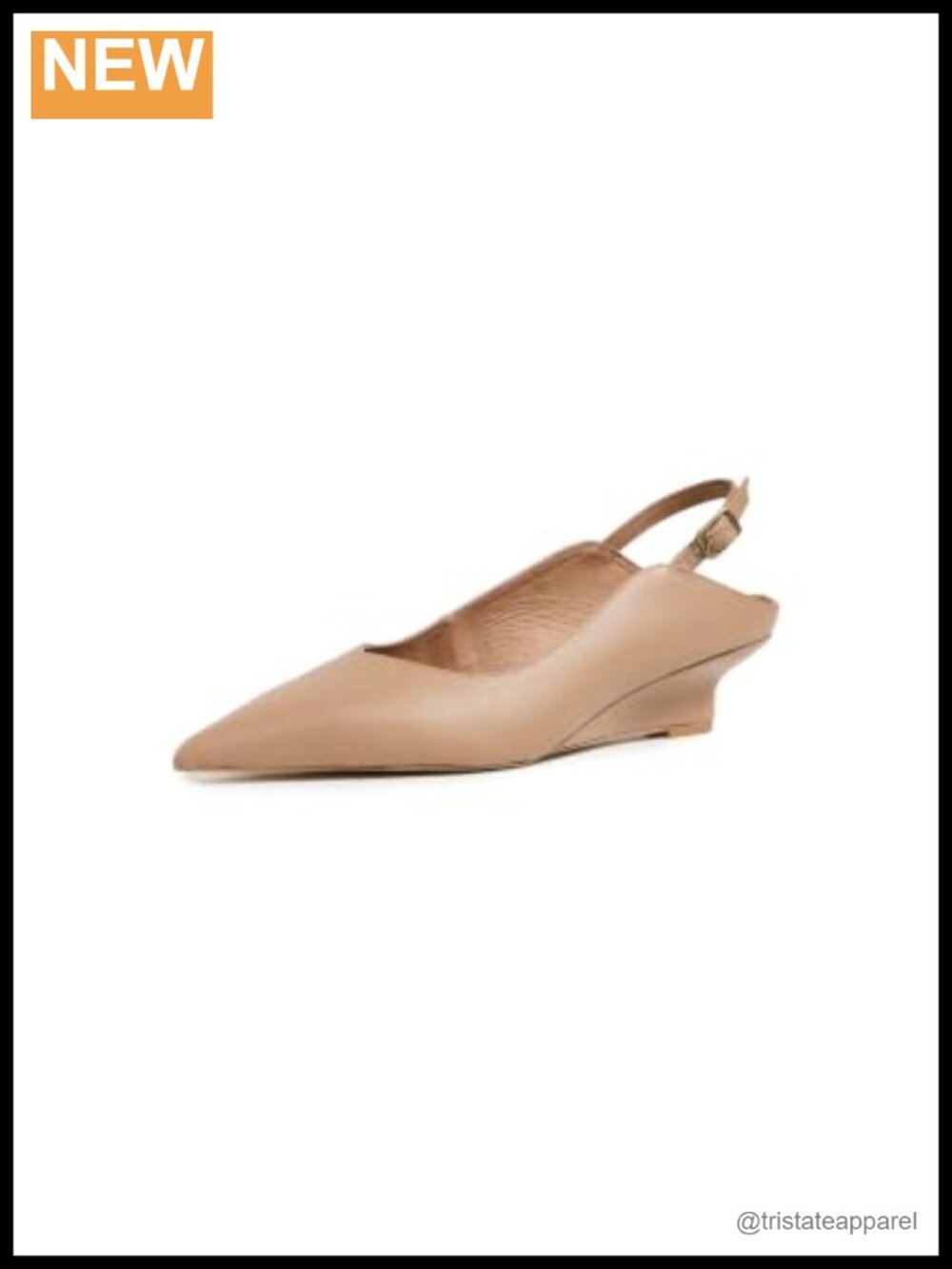 Intentionally Blank Lift Wedge Heels Pointed Toe Leather Pumps